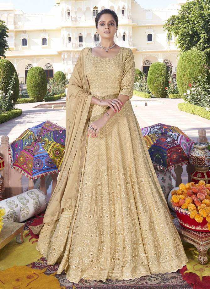 Sajawat Meraki Vol 7 Fancy Designer Latest Wedding Wear Heavy Faux Georgette with work Stylish Gown Collection